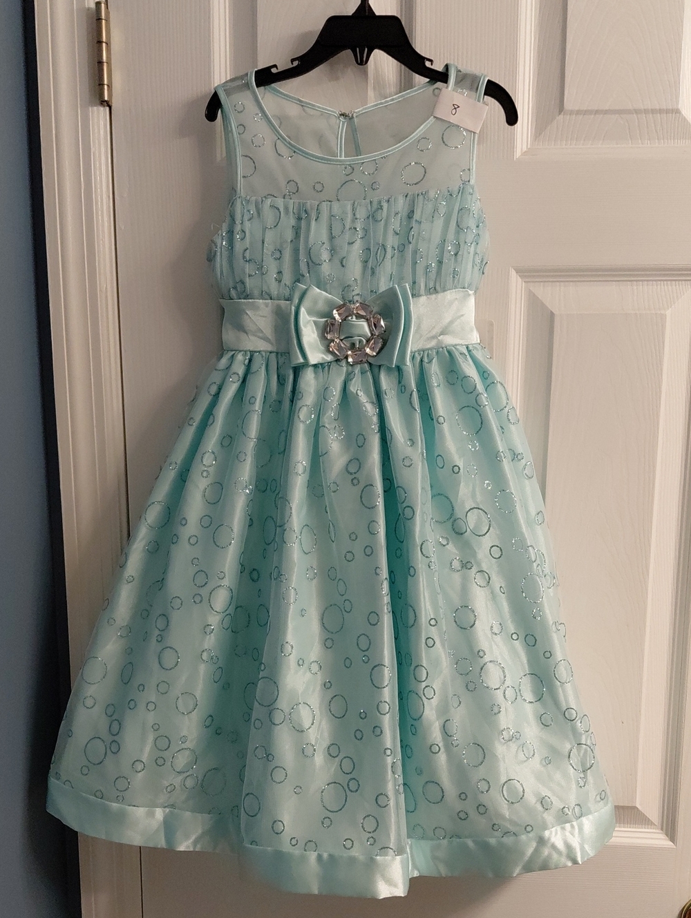 New LOVE Formal Girl's Dress SIZE 8 Ice Mint Fancy Cinderella Turquoise Blue NWT